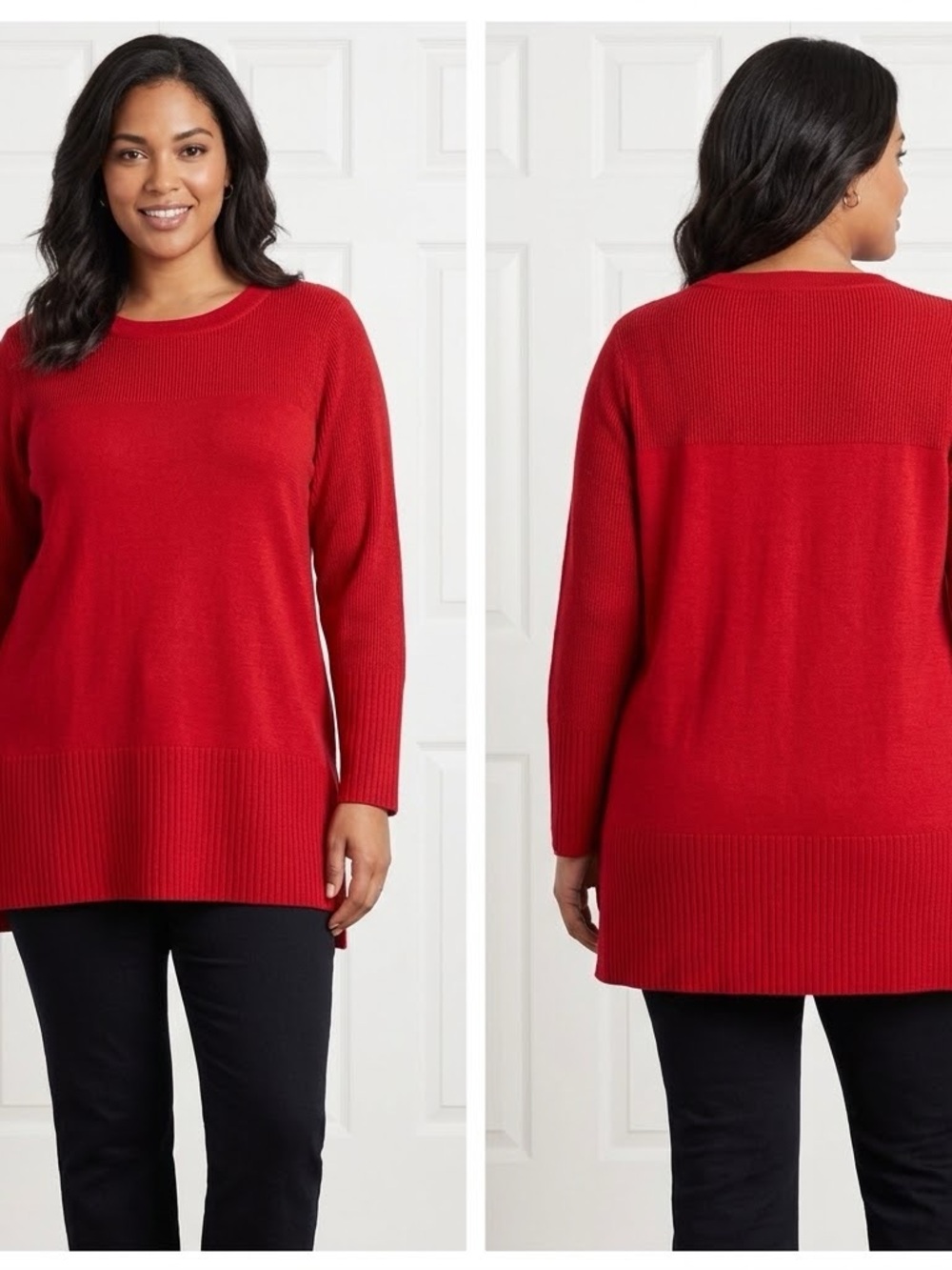 Soho Red Crewneck Women's Knit Sweater